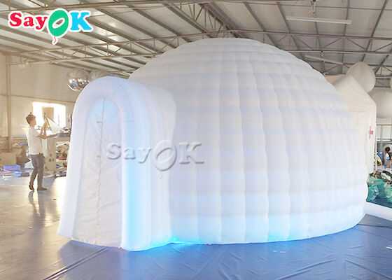 Lều Igloo bơm hơi Vải Oxford LED trắng Lều mái vòm bơm hơi cho sự kiện tiệc tùng
