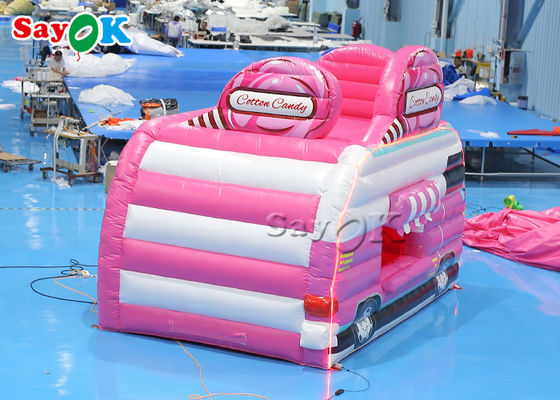 Lều cỏ bơm 4.5x3x3.8m Hồng hình ô tô Lều không khí bơm kẹo Cửa hàng thực phẩm cho ngoài trời