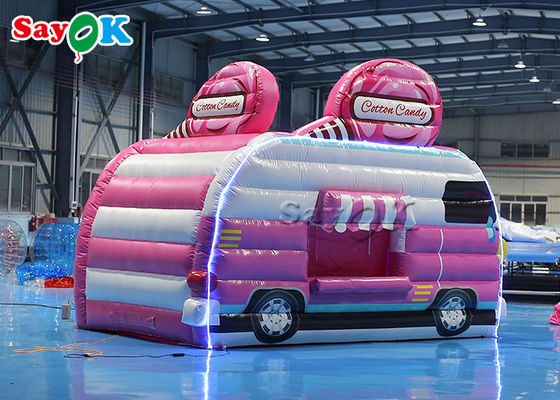 Lều cỏ bơm 4.5x3x3.8m Hồng hình ô tô Lều không khí bơm kẹo Cửa hàng thực phẩm cho ngoài trời