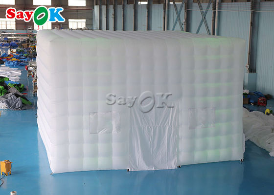 Lều cube bơm 6.5m 21ft Lều không khí bơm Quảng trường Marquee Với đèn ống LED