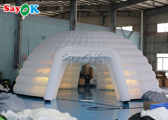 Cắm trại ngoài trời 8m Đèn LED lớn Lều sự kiện mái vòm bơm bơm lều igloo