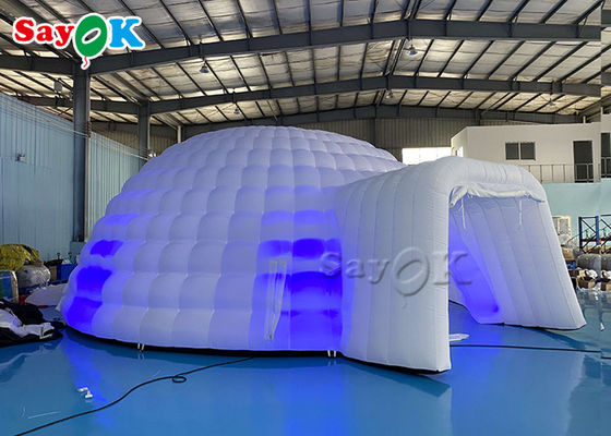 Cắm trại ngoài trời 8m Đèn LED lớn Lều sự kiện mái vòm bơm bơm lều igloo