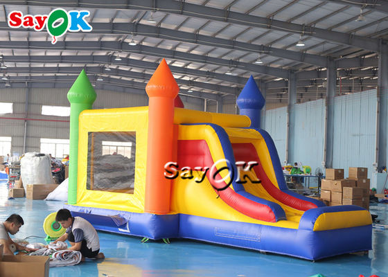 6 * 4m Pvc Air Jumping Castle with Slide Bouncer bơm hơi thương mại cho trẻ em