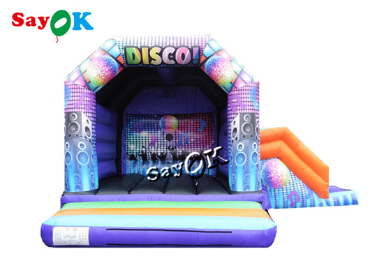 15x18ft Inflatable Disco Dome Bounce House với Slide được in kỹ thuật số