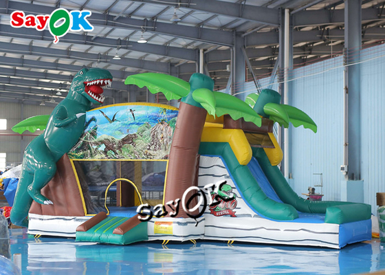 Jurassic Dinosaur Inflatable Bounce House Trượt nước Sân chơi cho trẻ em