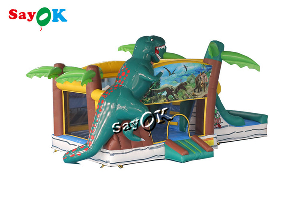 Jurassic Dinosaur Inflatable Bounce House Trượt nước Sân chơi cho trẻ em