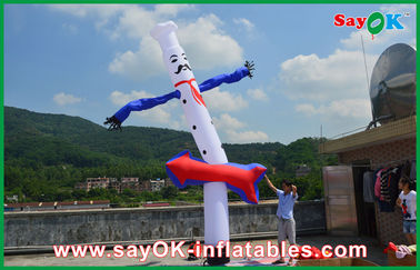 Quảng cáo 5m màu xanh trắng Inflatable Air Dancer, Inflatable Air Dancer Nấu Sky