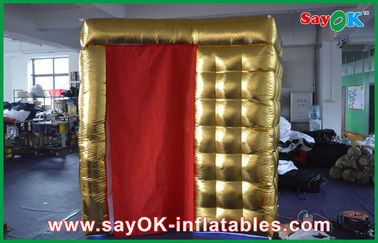 Vàng LED gian hàng ảnh inflatable / mạnh Oxford vải Photobooth với ánh sáng LED
