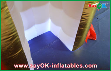 Vàng LED gian hàng ảnh inflatable / mạnh Oxford vải Photobooth với ánh sáng LED