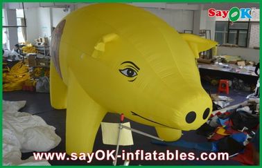 Vàng Inflatable ngoài trời Pig nhân vật hoạt hình cho quảng cáo