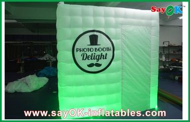 Gian hàng quảng cáo Hiển thị Cube Portable Mobile Inflatable Photo Booth LED With Logo Printing ROHS