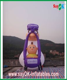 Blow Up Nhân vật hoạt hình dễ thương 2m - 8m Inflatable hoạt hình PVC màu tím trắng cho quảng cáo