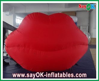 Red Unique Inflatable chiếu sáng Lip Nylon Vải CE Air Blower Đối với ngoài trời