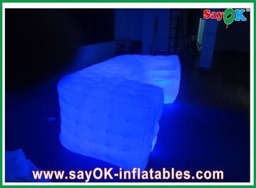 Chuẩn bị ghế cube, trang trí bữa tiệc, ghế sofa LED bơm để bán