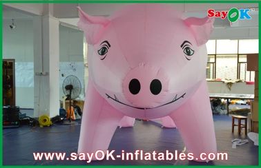 Phim hoạt hình lợn bơm hơi khổng lồ màu hồng tùy chỉnh cho quảng cáo