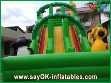 Industrial Inflatable Water Slides Green Inflatable Water Slide 0.55mm PVC Tarpaulin cho công viên giải trí