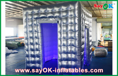 Inflatable Photo Studio Silver 2 Cửa Inflatable Photo Booth, 210D Vải Oxford UL Blower Cube Photo Booth
