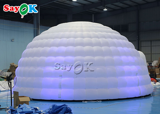 Lều mái vòm Igloo bơm hơi màu trắng có đèn Led cho các sự kiện đám cưới