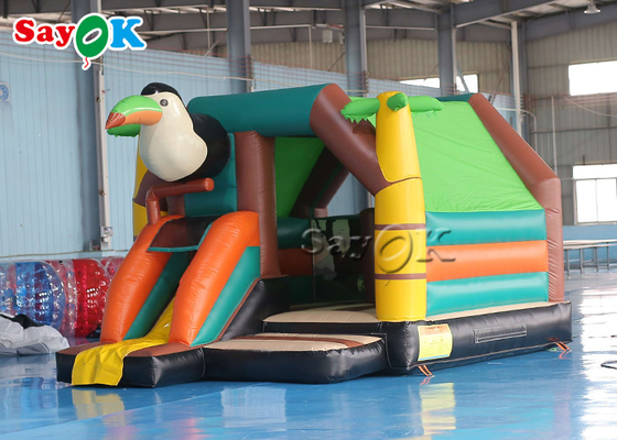 Đầy màu sắc Jumping Bouncy Castle Chủ đề Động vật Chim gõ kiến ​​Bounce House Slide Combo