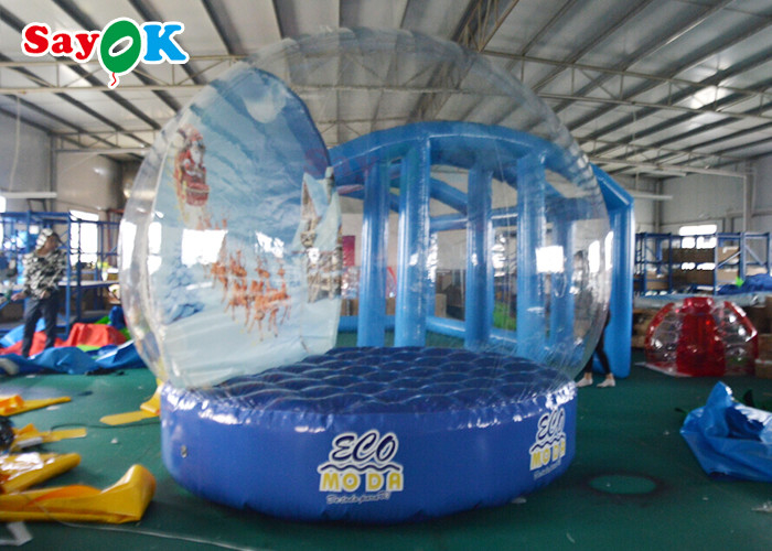 3m PVC Clear Dome Lều bong bóng bơm hơi Chủ đề Giáng sinh Người tuyết cho quảng cáo sự kiện