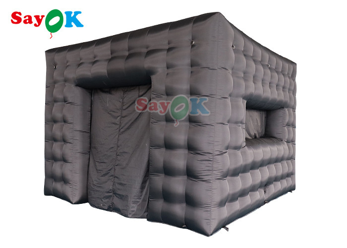Thương mại Màu đen Lều không khí bơm thuê Cấu trúc Triển lãm Lều cube bơm