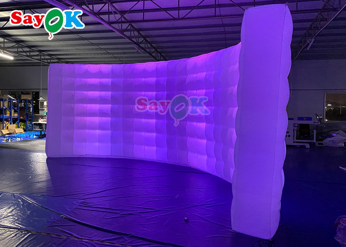 Curve Wall Multi Color Inflatable Backdrop Wall With LED Strips Photo Booth Bức tường bán hàng