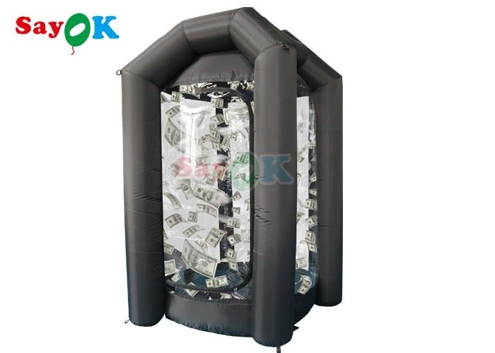 0.44mm PVC bơm tiền cube Booth Đen tiền cube nhanh bơm máy tiền nắm bắt bắt cho các sự kiện quảng cáo