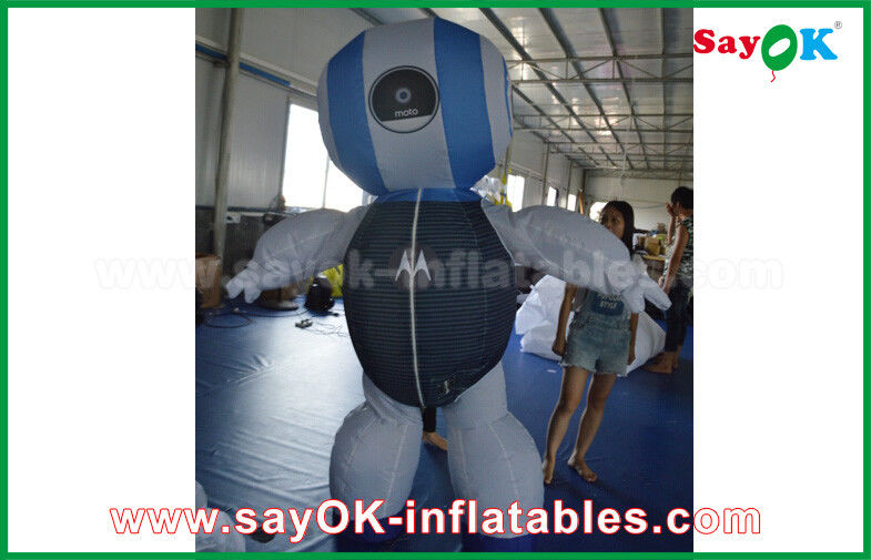 Robot bơm khổng lồ tùy chỉnh 2mH Oxford Robot vải tùy chỉnh sản phẩm bơm màu xanh dương cho quảng cáo