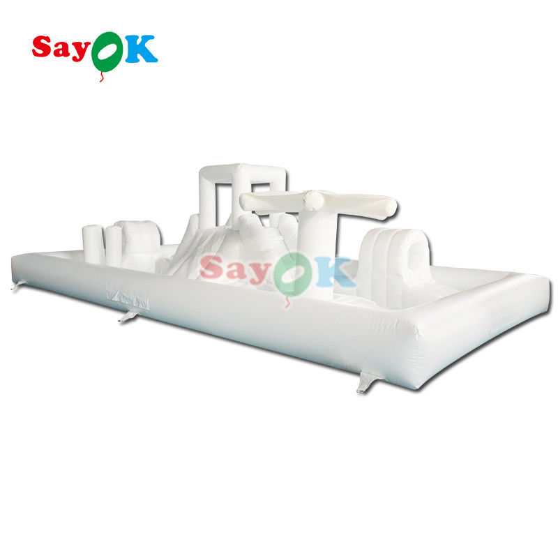 Thiết bị chơi mềm thương mại tùy chỉnh Bạch Splash Pad Công viên nước bơm nổi Bouncing Castle Slide