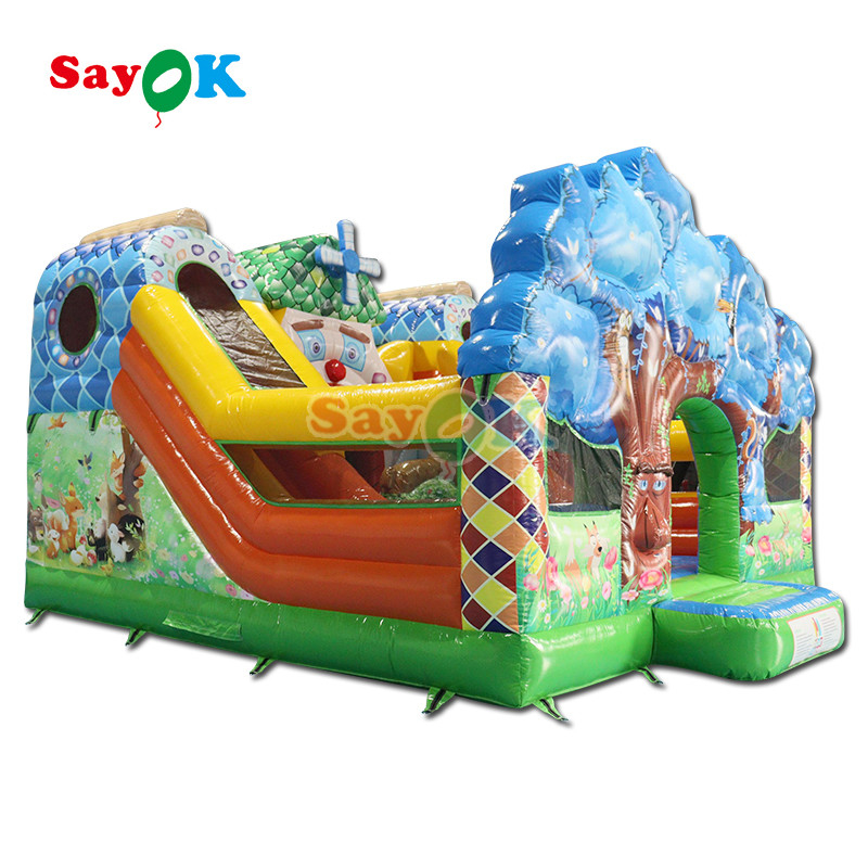 Trò chơi Lâu đài Bouncer Inflatable cho trẻ em Bữa tiệc nhà bơm bơm nhảy và trượt combo với lựa chọn cối xay gió