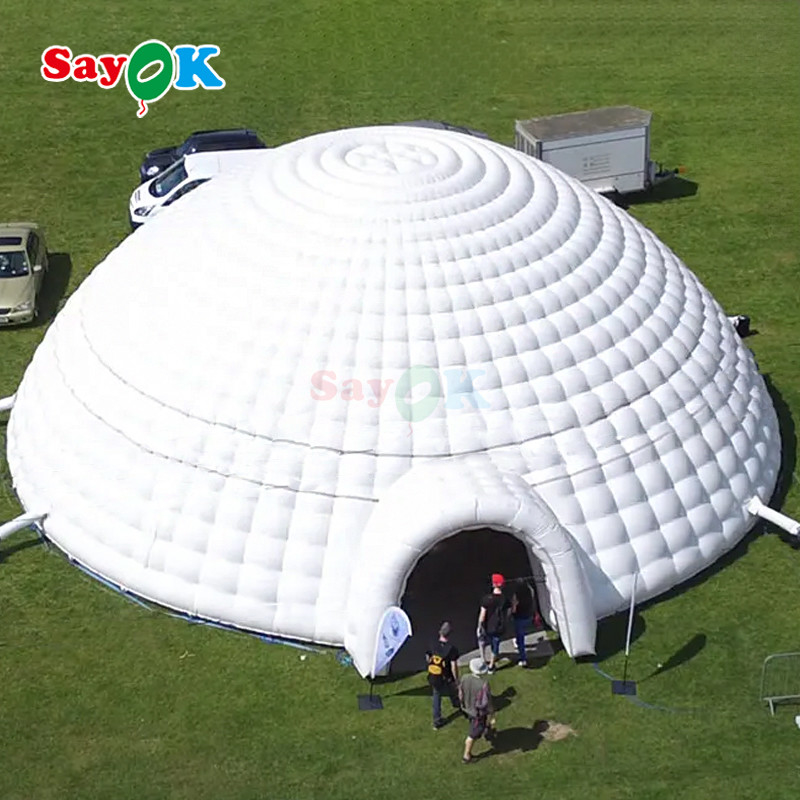 PVC Tarpaulin 12m 40ft Giant Inflatable Igloo Tent Dome cho các sự kiện ngoài trời