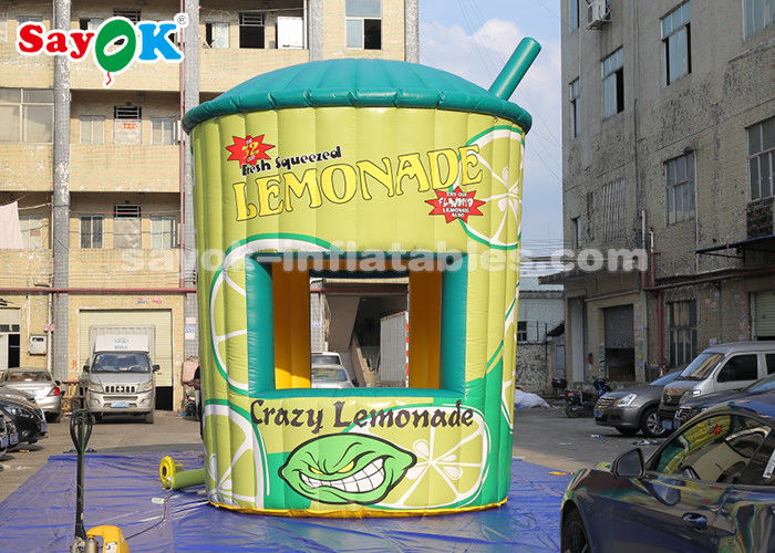 Cửa hàng canopy bơm 5m cao PVC bơm nước chanh Stand Booth với máy thổi cho doanh nghiệp