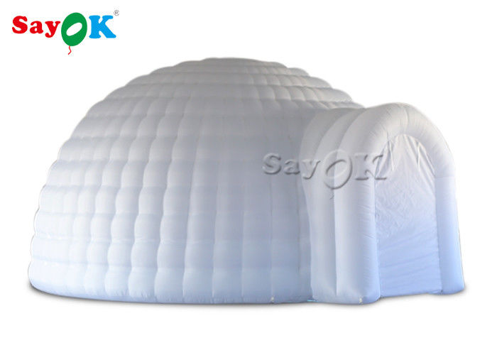 Lều ngoài trời bơm lên 5m White bơm lên lều Igloo Dome với đèn LED cho sự kiện đám cưới