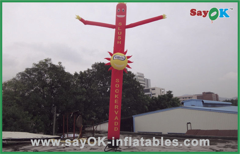 Air Dancing Man Quảng cáo thương mại Người đàn ông ống bơm hơi màu đỏ 6m có in logo Oxford nylon