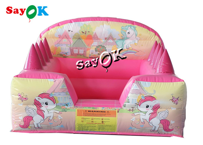 Chủ đề Unicorn Sân sau Bóng bơm hơi Hồ bơi với Máy ép khí 2,4m 7ft Màu hồng