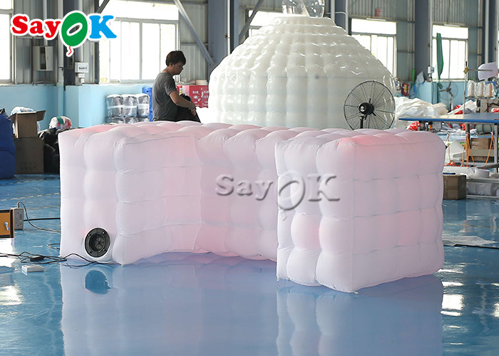 Lều không khí gia đình Đèn LED quầy bar bơm hơi được chiếu sáng có quạt gió cho các bữa tiệc ở cửa hàng đồ uống bia