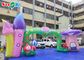 Colorful Inflatable Arch With Mushroom And Flower For Amusement Park Theme Decoration