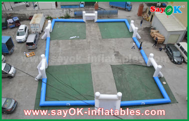 Trò chơi vườn bơm hơi Blue 0,4 PVC Sân bóng đá bơm hơi di động / Sân bóng đá Máy thổi tiêu chuẩn CE
