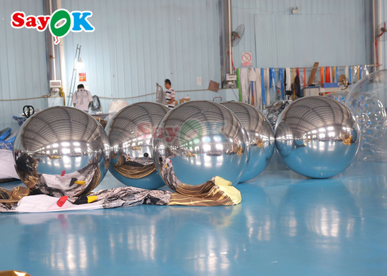 Disco Shinny bóng gương bơm lớn trang trí sự kiện PVC hình cầu nổi bóng gương