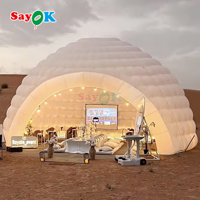 8m 26ft Xà Oxford bền lớn bơm Igloo Dome lều với máy thổi không khí