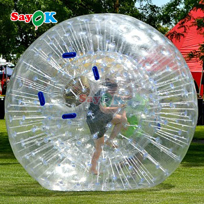 Bóng lăn nước phao bơm hơi Aqua Zorbing, hình trụ PVC trong suốt, bóng bong bóng nước cho người chơi trò chơi dưới nước