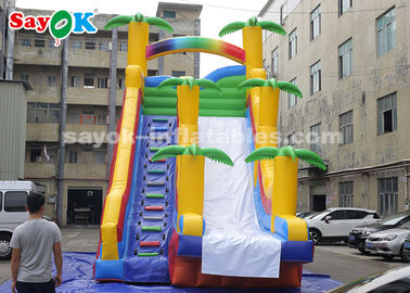 Commercial Inflatable Slide 8*4*7m PVC Cây dừa Inflatable Bouncer Slide với hai máy thổi không khí cho trẻ em
