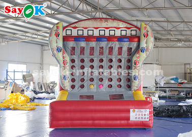 Trò chơi bơm hơi ngoài trời Bạt PVC 0,4mm Trò chơi thể thao bơm hơi Kết nối bốn trò chơi bóng rổ 4 liên tiếp