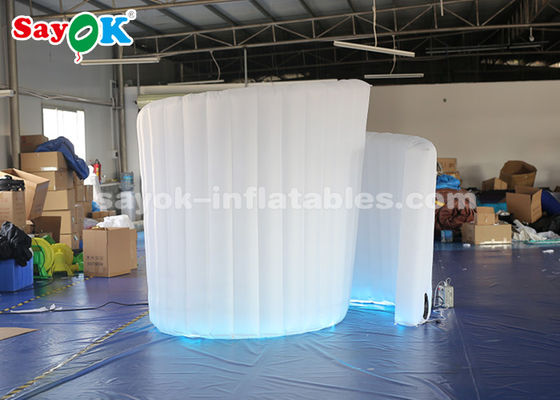 Inflatable Photo Studio Trang trí sân khấu Bơm hơi LED Photo Booth Tường xoắn ốc với máy thổi khí