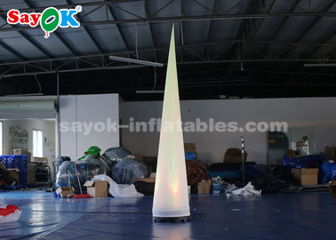 Đèn bơm hơi di động trang trí cột chiếu sáng nón trắng vải
