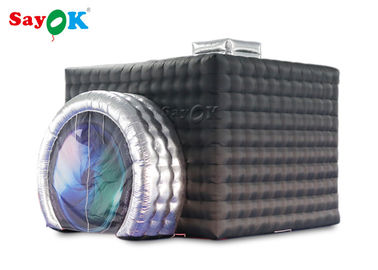 Lều ảnh màu đen + bạc màu với đèn LED cho bữa tiệc