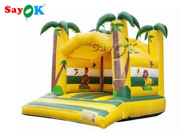 Jungle Animal Theme Vàng bơm hơi lâu đài Bouncy với in kỹ thuật số