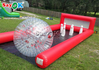 Trò chơi bowling bơm hơi 0,6mm PVC Trò chơi thể thao bơm hơi Single Lanes Human Bowling Ball Pins cho sự kiện ngoài trời
