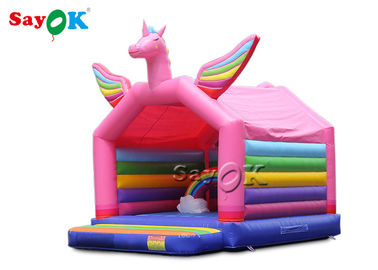 5x4mH Princess Pink Rainbow Unicorn Bounce Castle For Kid