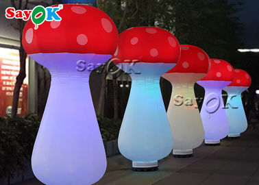 Đèn LED đỏ và trắng 2,5m Nấm bơm hơi cho lễ hội âm nhạc